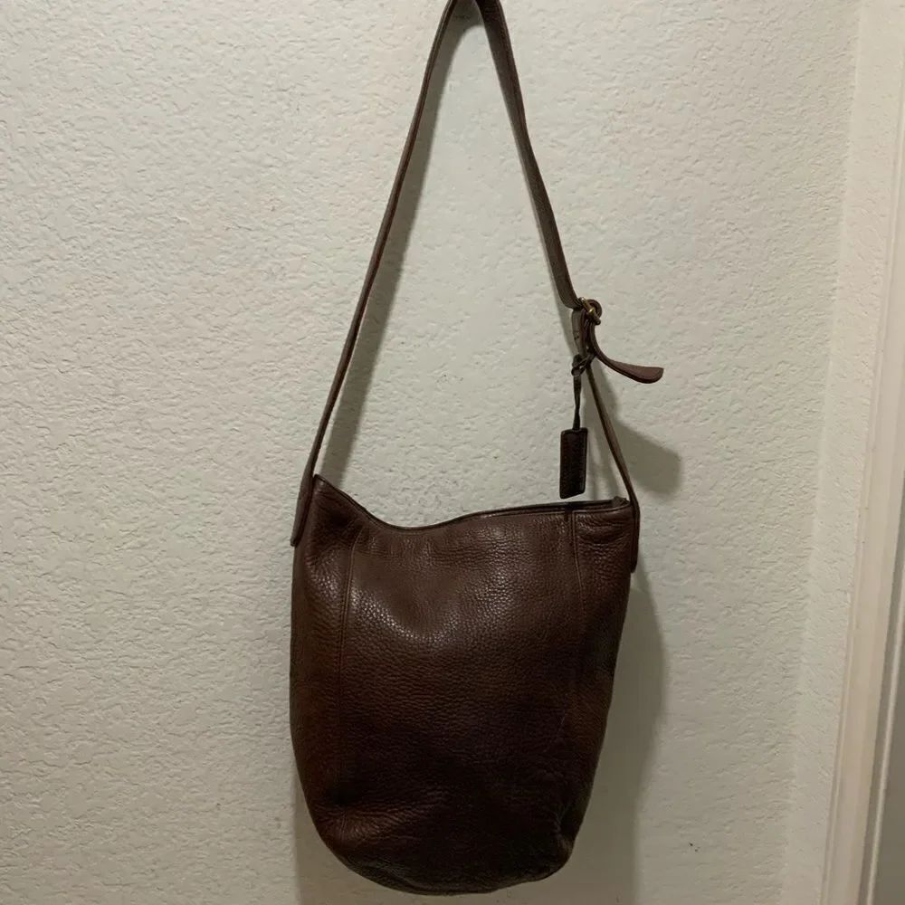 Vintage Nine West Womens Brown Pebbled Leather